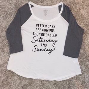 Torrid 3/4 length sleeve tee